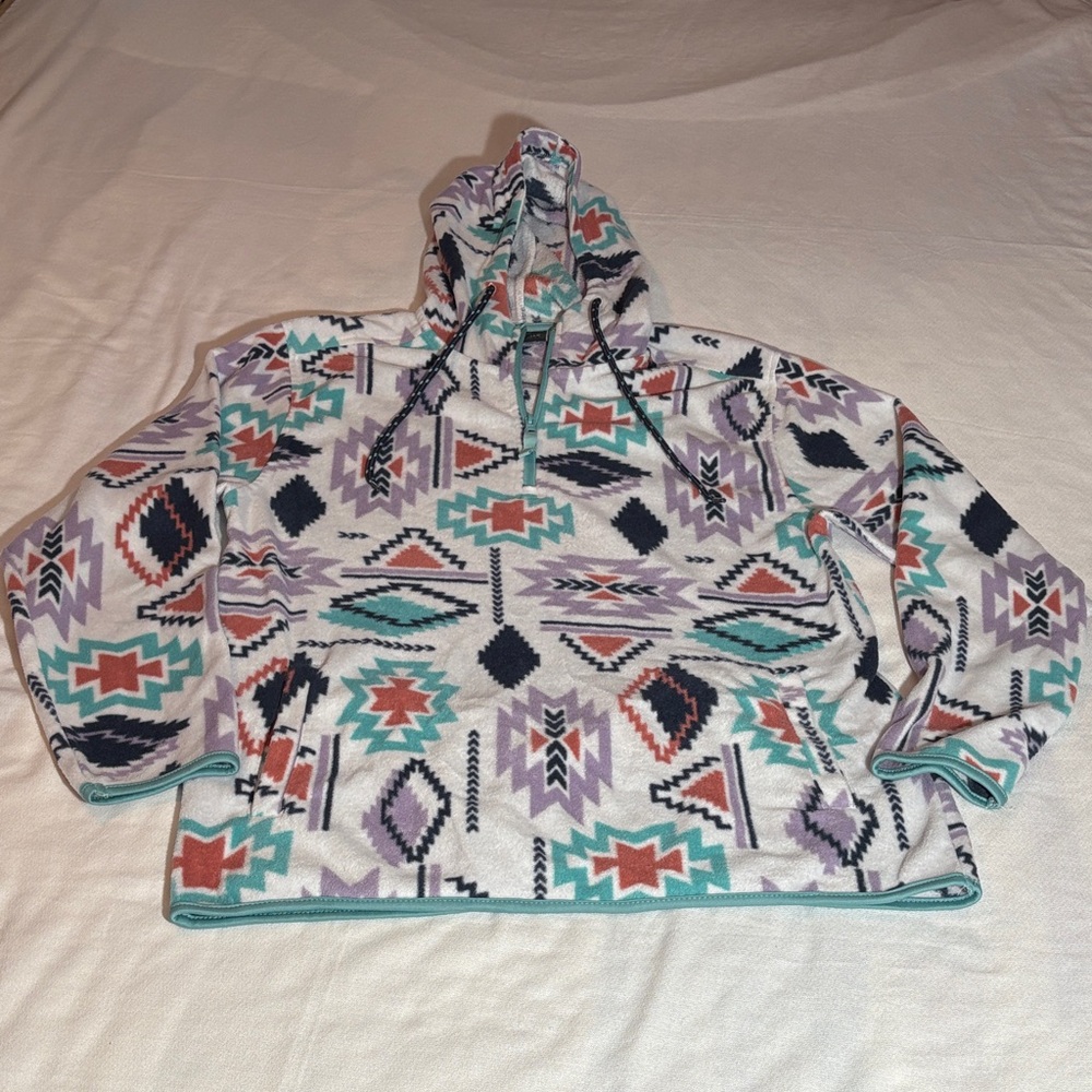 Western Aztec Pattern Women’s Hoodie - Multicolor - Like New! size M